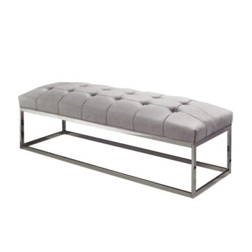 MODERN SS Bench GY-BC8415B Grey Velvet