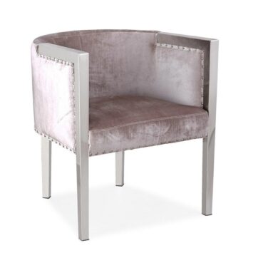 ELVIS Accent Chair GY-AC-7988 Stainless Steel legs E.Grey Velvet