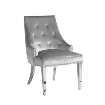 OSCAR Dining Chair GY-9209SS Steel legs Expensive Grey Velvet