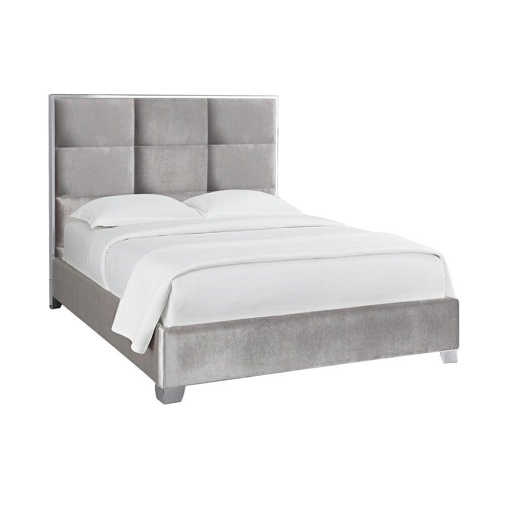 BLAIR QUEEN BED - Grey Velvet