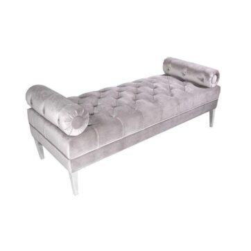 PRADO Bench GY-BEN-8010 Grey Velvet w/ Steel legs