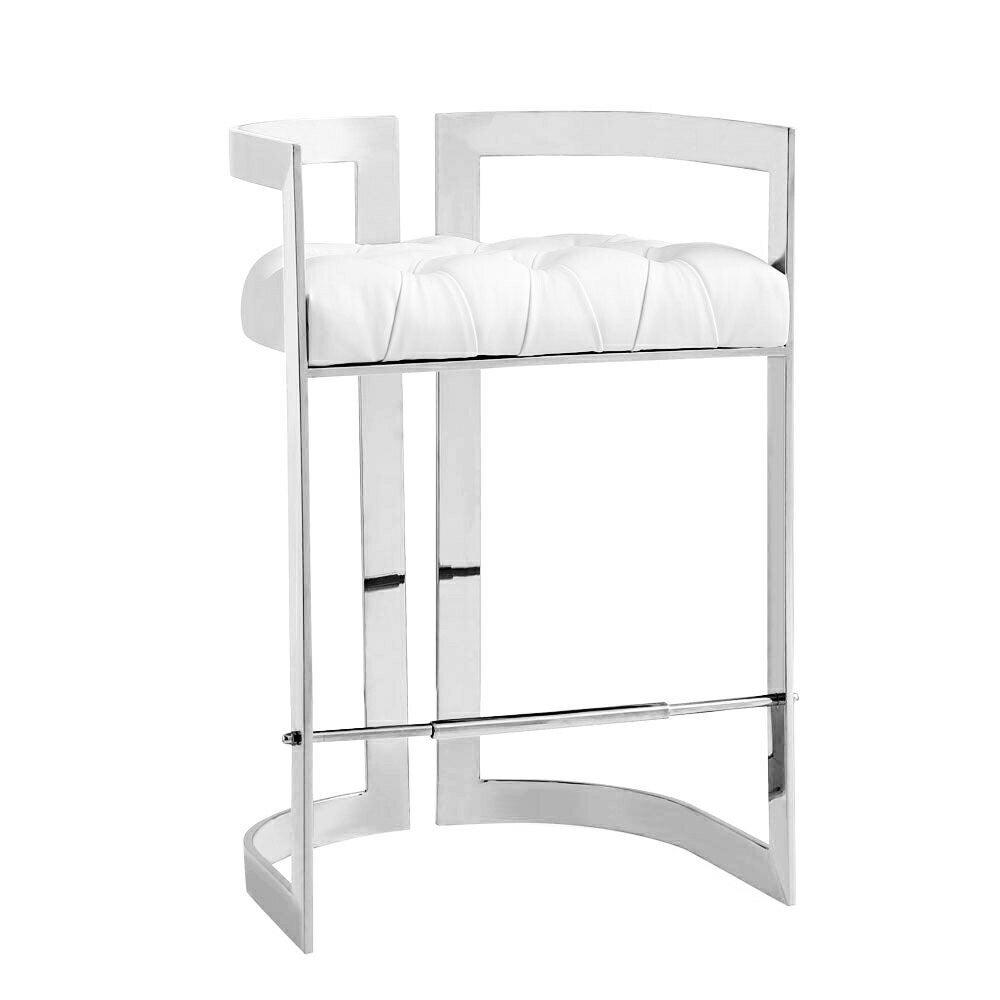 MAJESTIC Counter Chair GY-COU-8050 Aspen White w/ steel base
