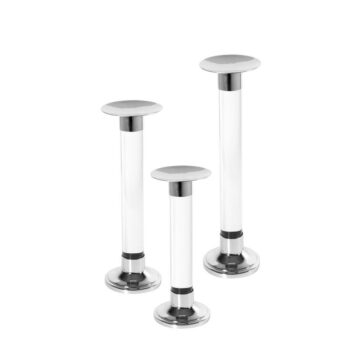 XC-7561 ABC Acrylic Candle Holders, Nickel,