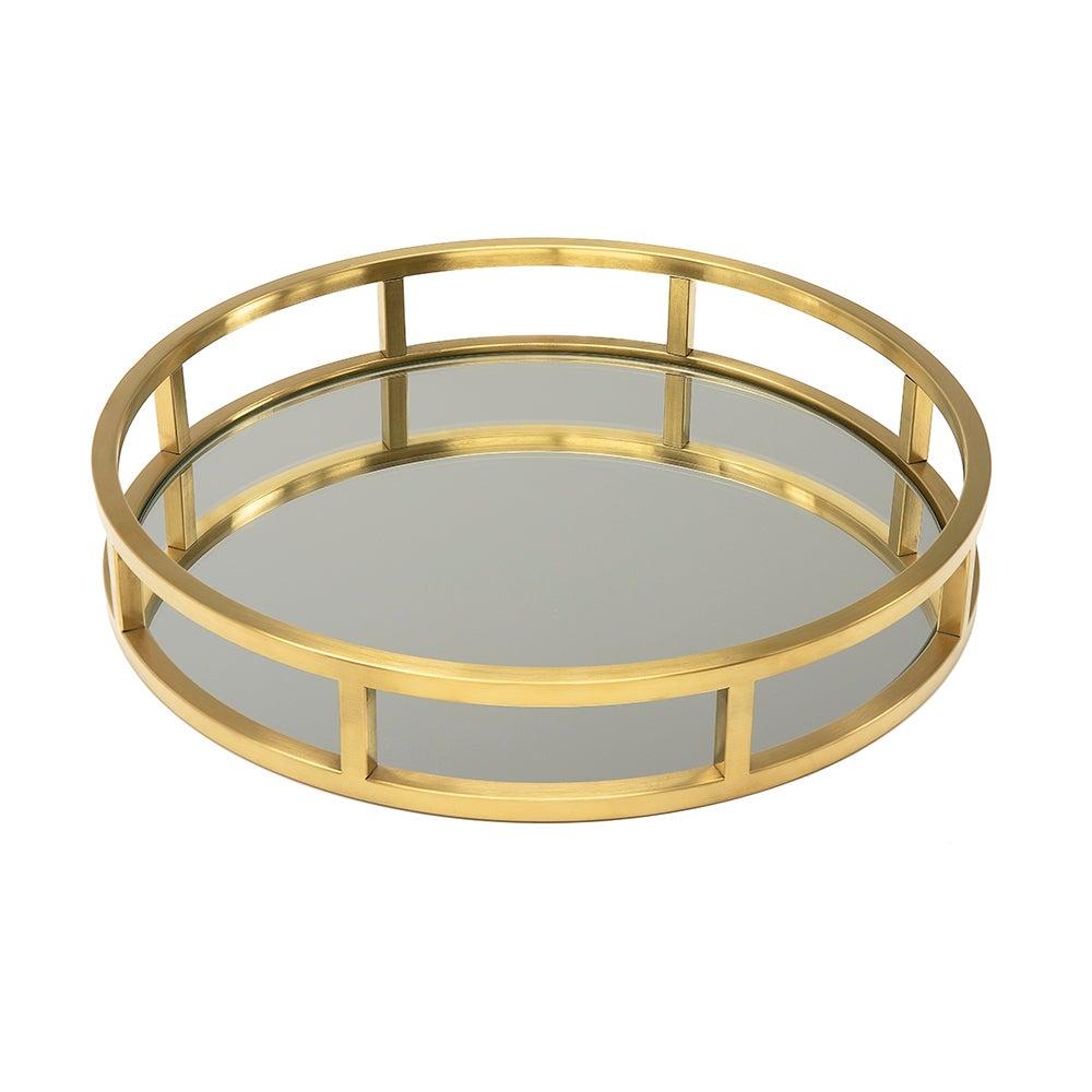 Brushed Gold Tray XC-1244 Round Mirror tray
