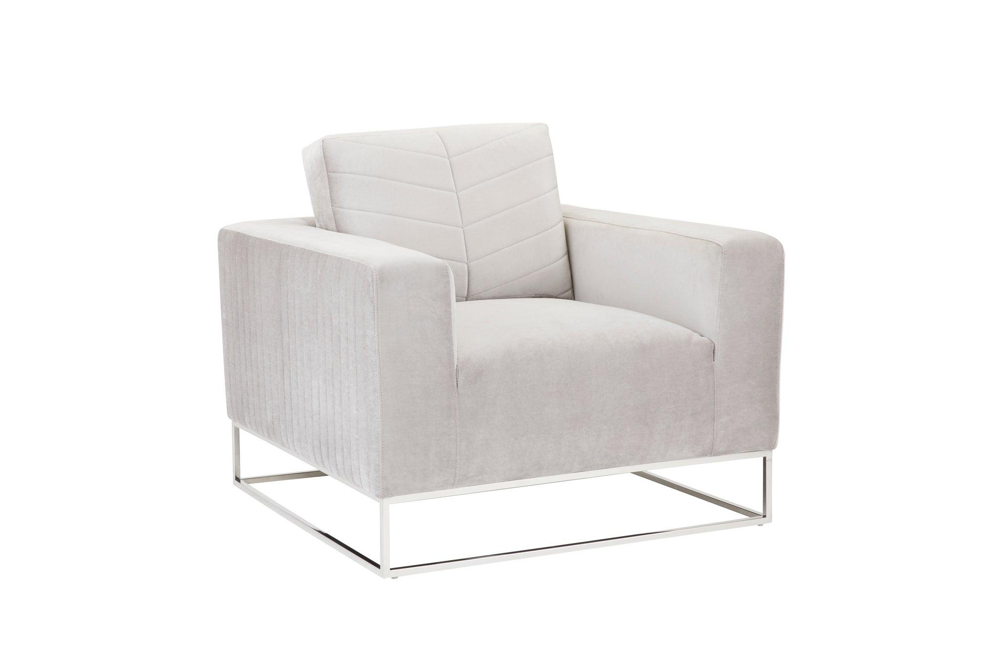 FRANKLIN Accent Chair GY-AC-8145  Grey velvet
