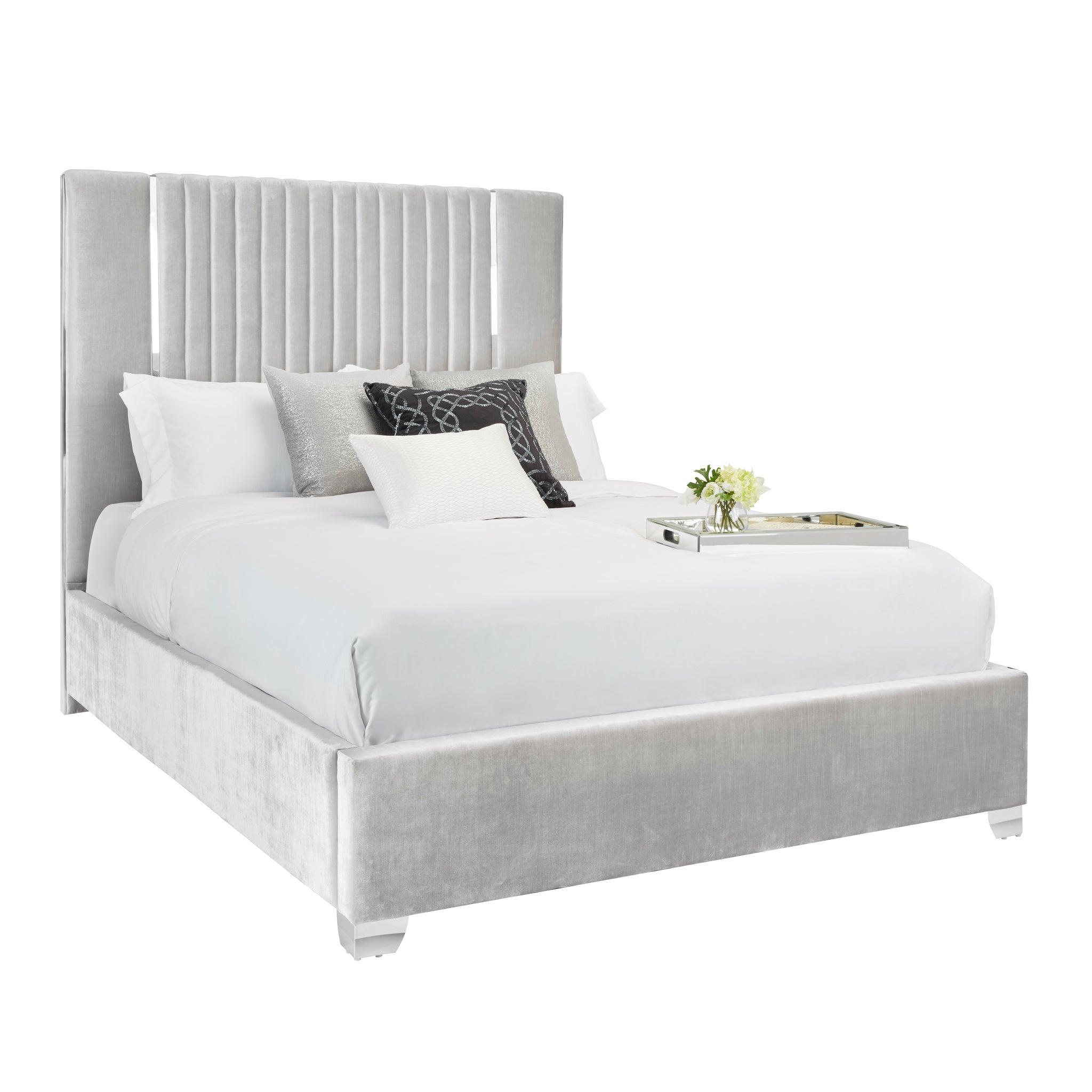 HAMILTON King Bed GY-BED-8229 Premiun Grey Velvet