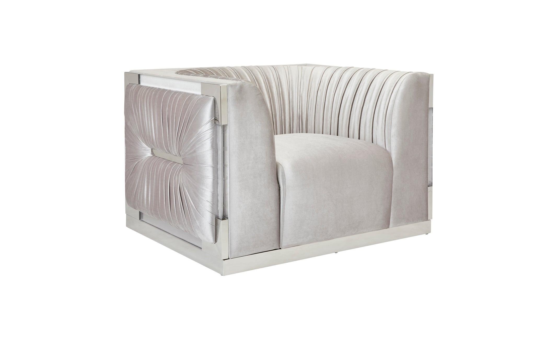 PALOMA Accent Chair GY-AC-8366ACR GREY VELVET