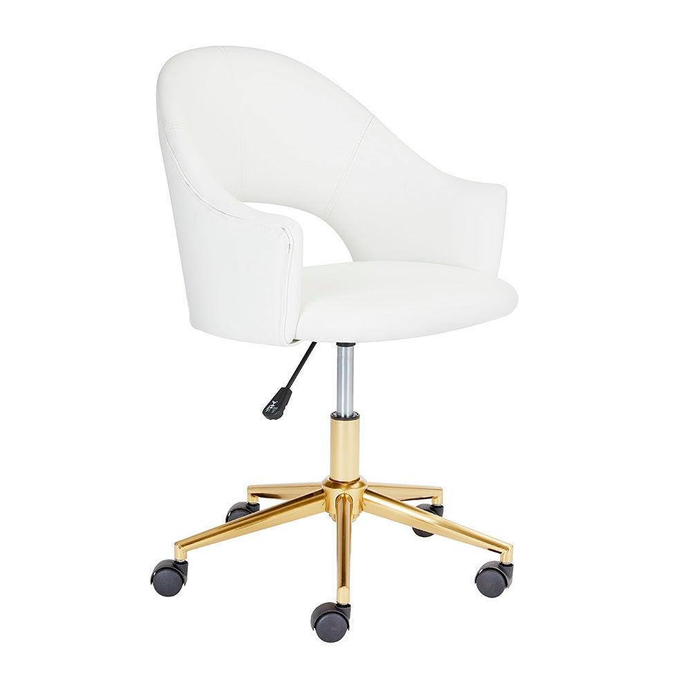 CASTELLE Gold Office Chair GY-5026G White PU