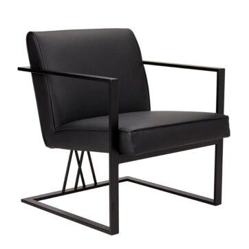FAIRMONT Accent Chair GY-AC-8056BK  KN00029 Black PU with Metal Powder Coated Matt Black Base