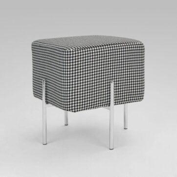 KUBE S Ottoman GY-BEN-7772 Hound  Tooth White & Black