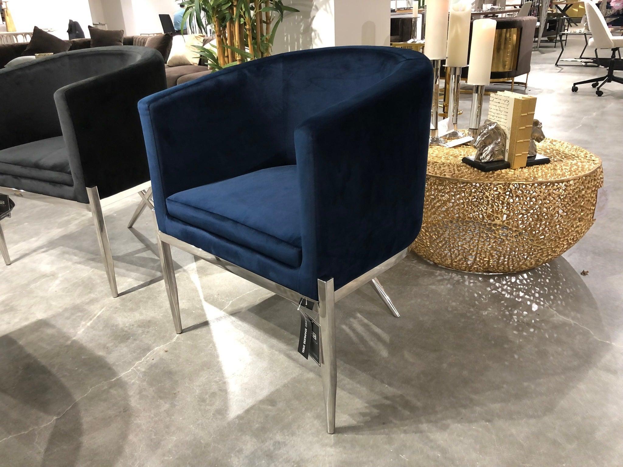 ANTON CHAIR GY-AC-8391 INK BLUE VELVET
