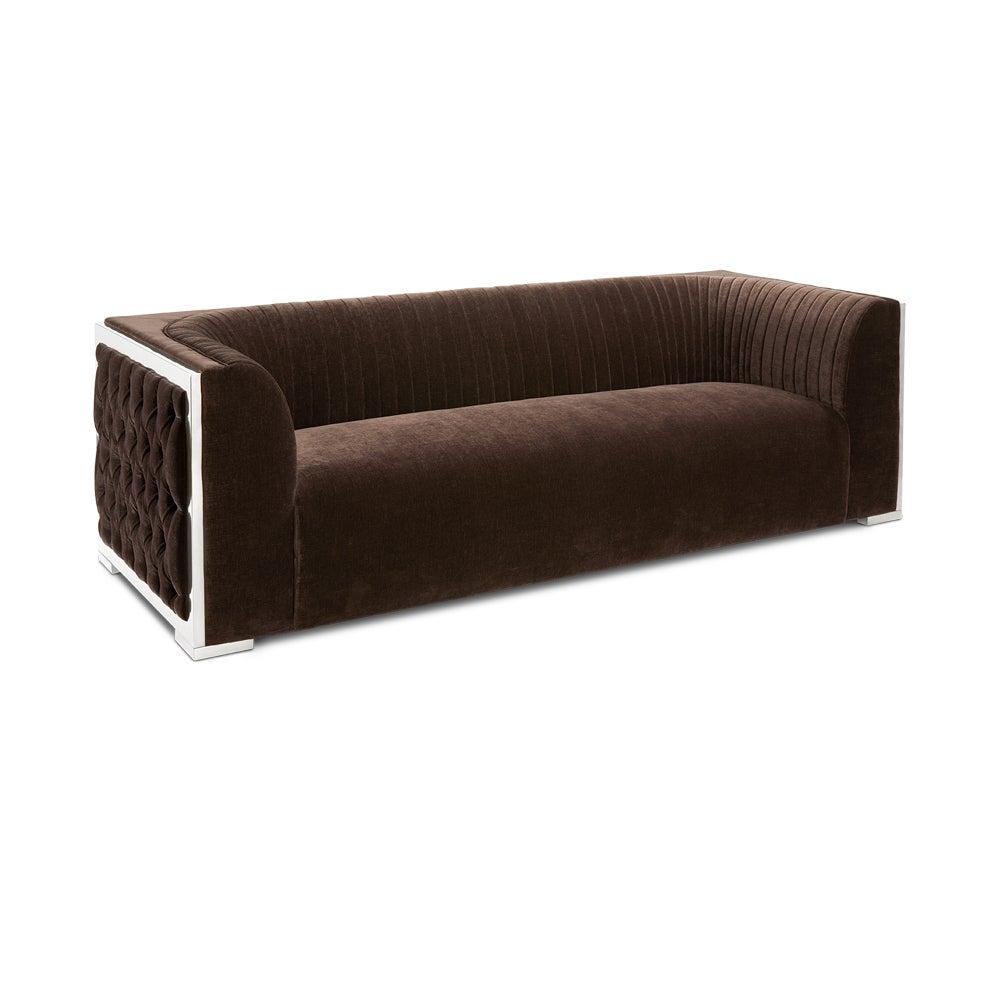 BERGEN sofa GY-SF-8527 Contessa-Java color polished steel finish