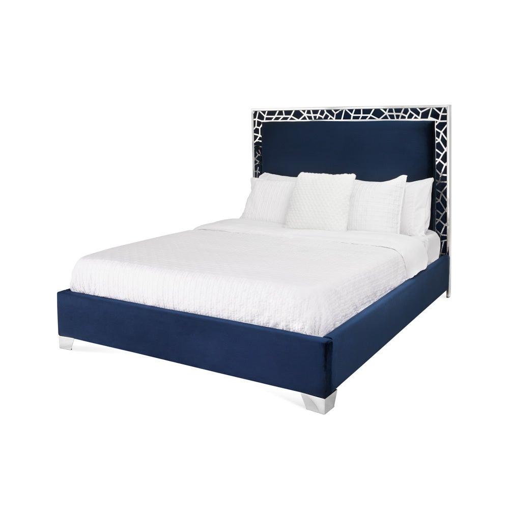 WELLINGTON QUEEN BED GY-BED-8503Q Blue Velvet