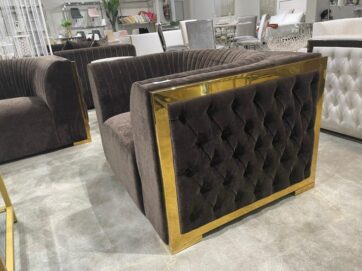 BERGEN chair GY-AC-8527G Contessa-Java color gold steel finish