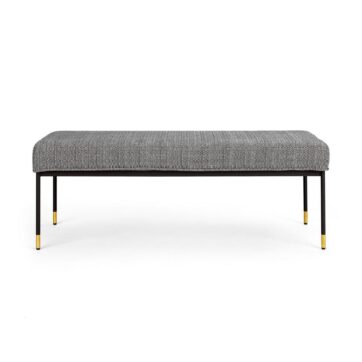ROGER Bench GY-BEN-2713 Charcoal fabric from Esprit line Black Legs Gold Caps