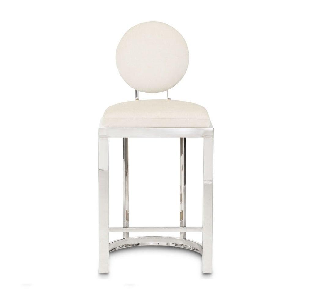 MILANA Counter Stool GY-COU-85255 Morgan Ivory Polished Steel finish w/o laser cut