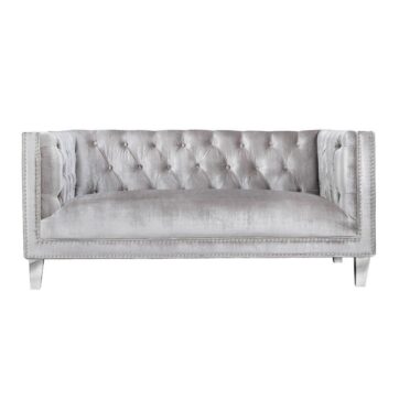 BARCELONA Loveseat GY-1455-2 Grey Velvet