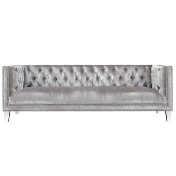 BARCELONA 3 Seat Sofa GY-1455-3 Grey Velvet