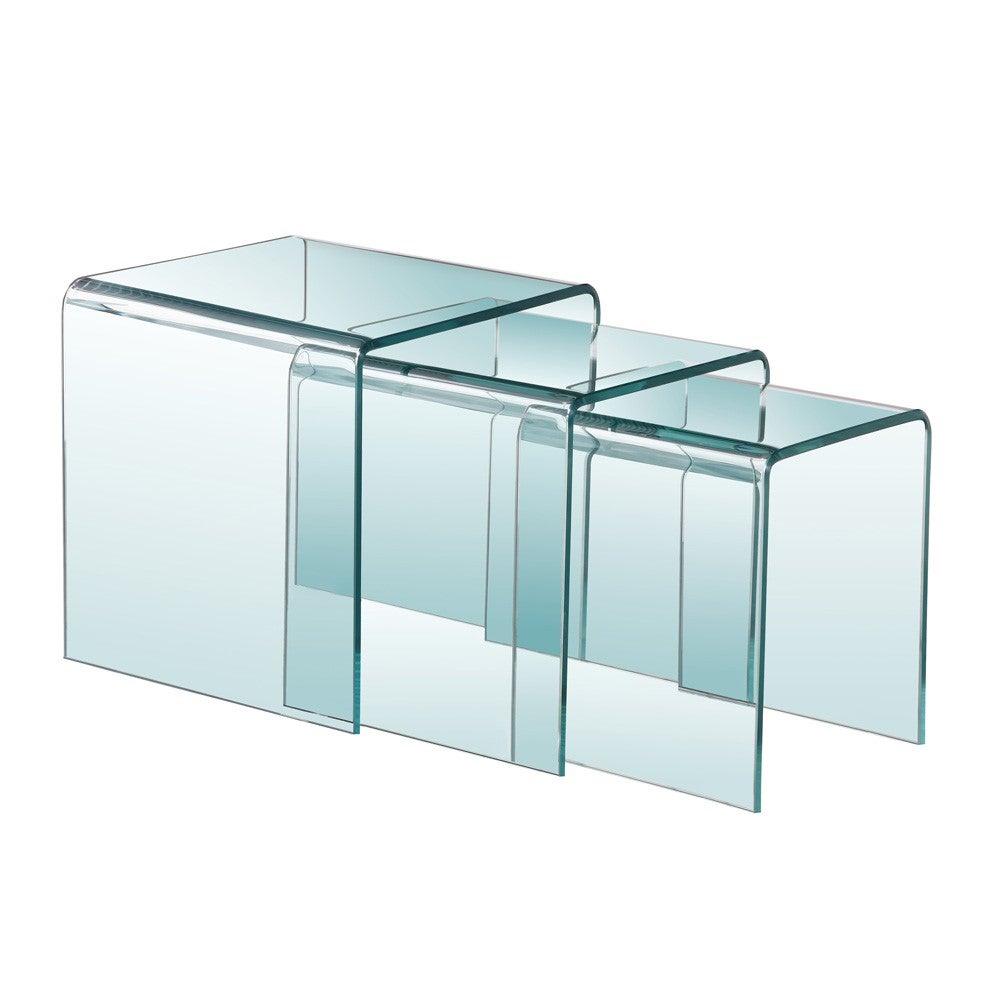 BENT GLASS Nesting Table GY-S0SET-12B Clear