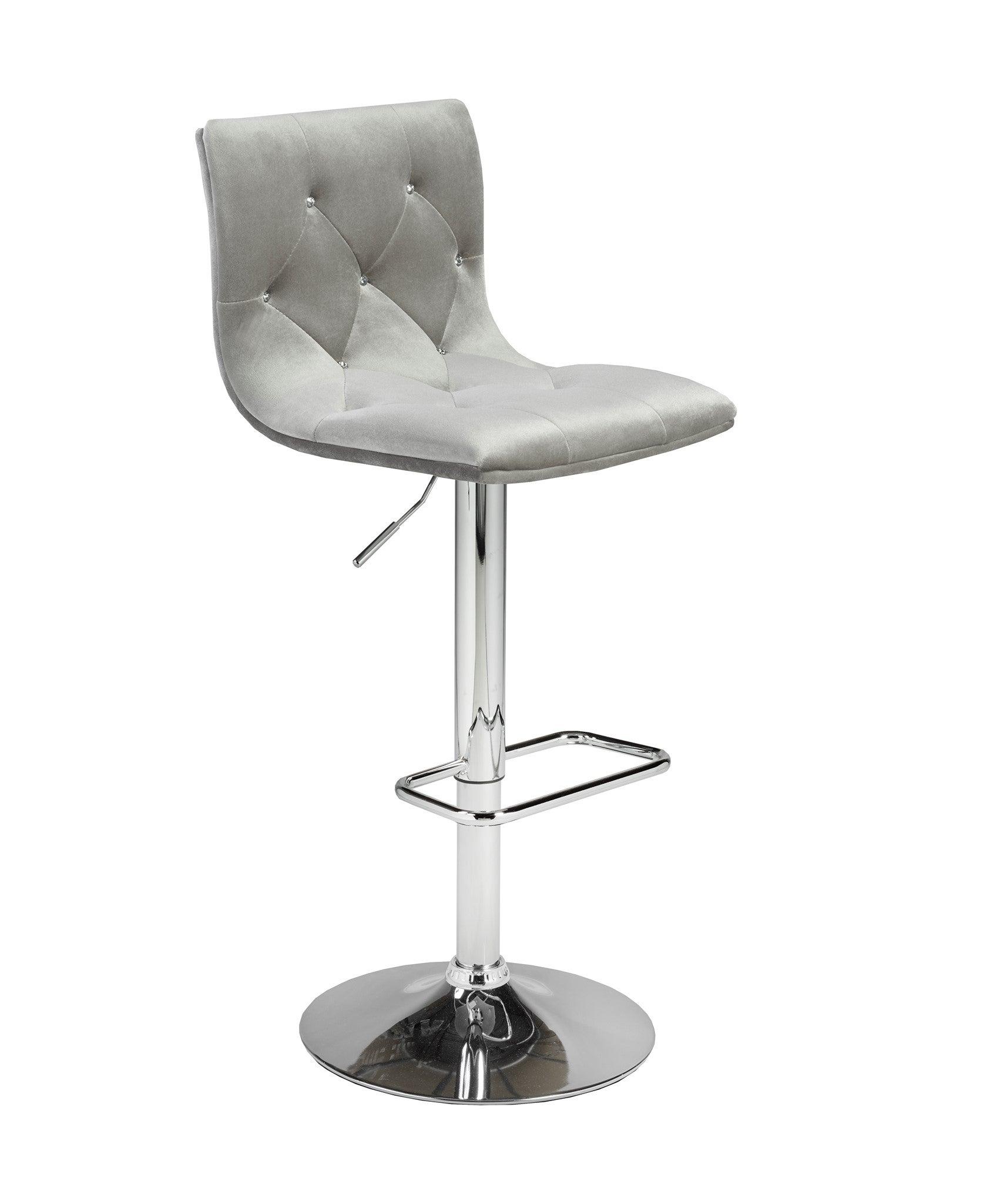 CRYSTAL Bar Chair GY-8120 Grey Velvet