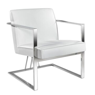 FAIRMONT Accent Chair GY-AC-8056 White Apsen w/ Steel