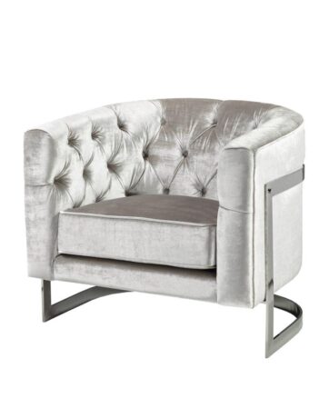 PINNACLE Lounge Chair GY-15016 GREY Velvet w/sheen