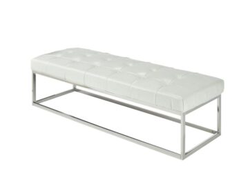 MODERN SS Bench GY-BC8415B White PU