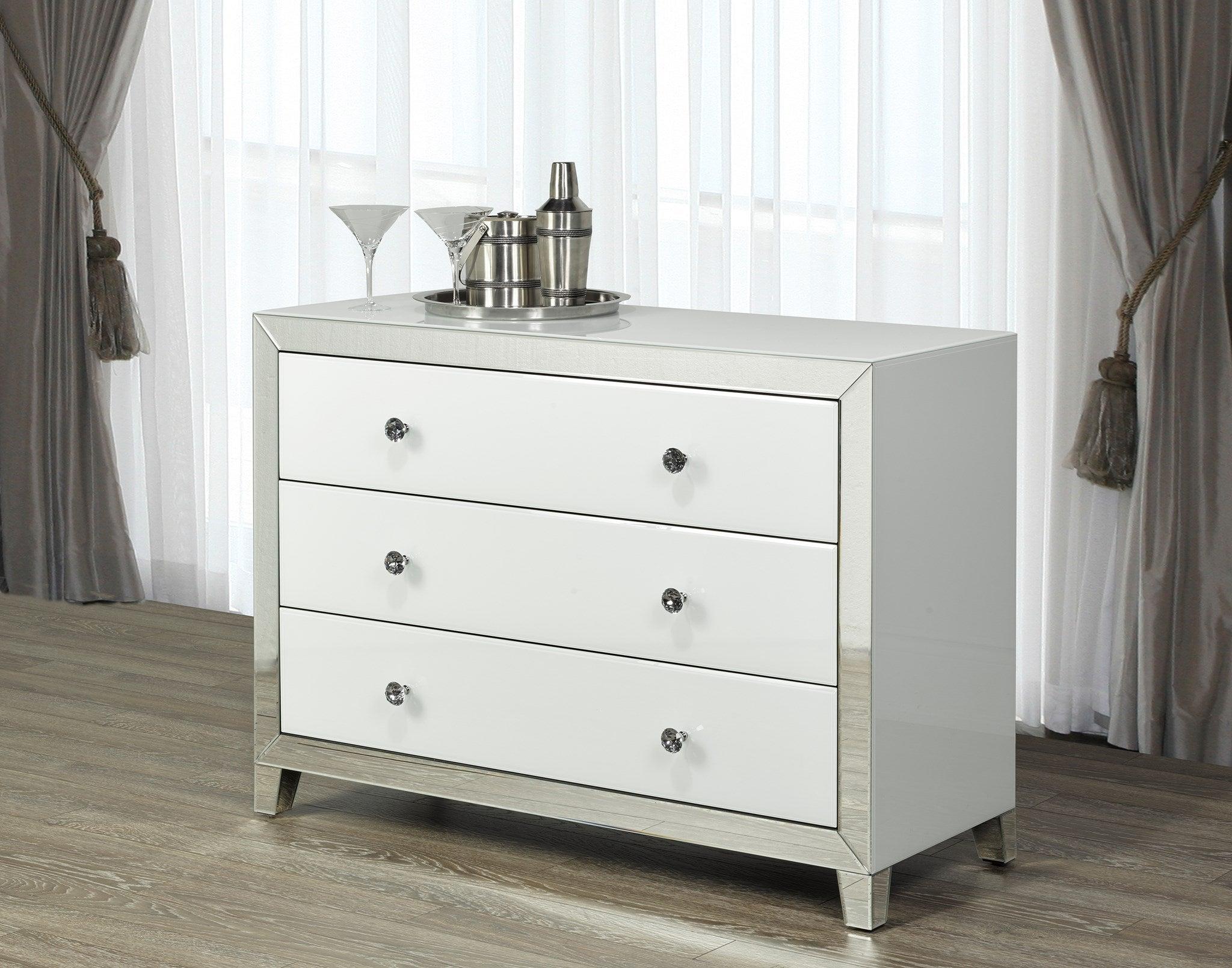 White Mirror Glass Sideboard/ GY-WHT004