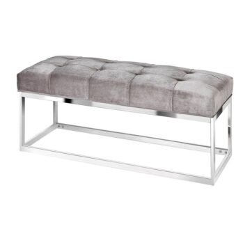 MODERN SS Bench GY-BC8415S Grey Velvet