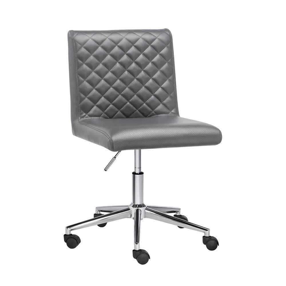 QUILTED Office Chair Faux Leather GY-1145R-5 Grey PU