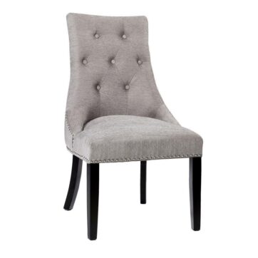 RIMZY Dining chair Tufted Elizabeth Platinum w/ silver Hobnail