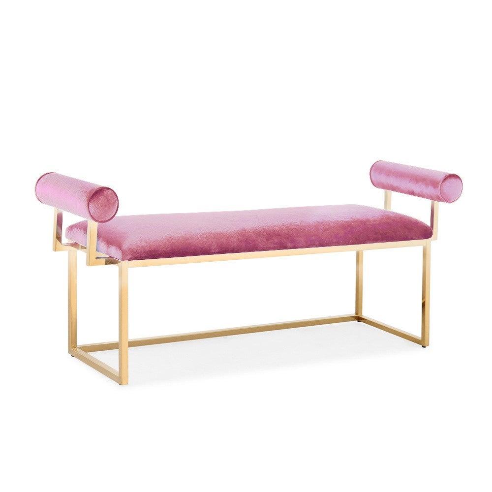 SERENA Bench GY-BEN-8046G Pink Vel. W/Gold Base